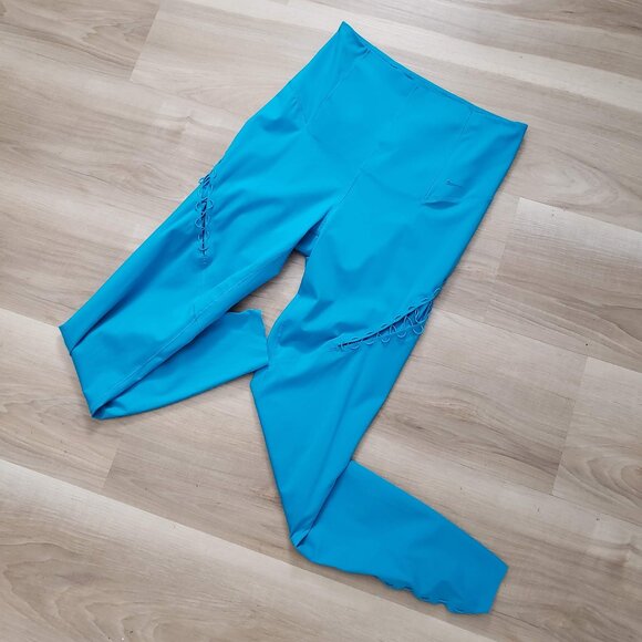 Nike Dri-Fit Boutique Bungee Training Tights Bright Blue Size Small Petite - Picture 1 of 10